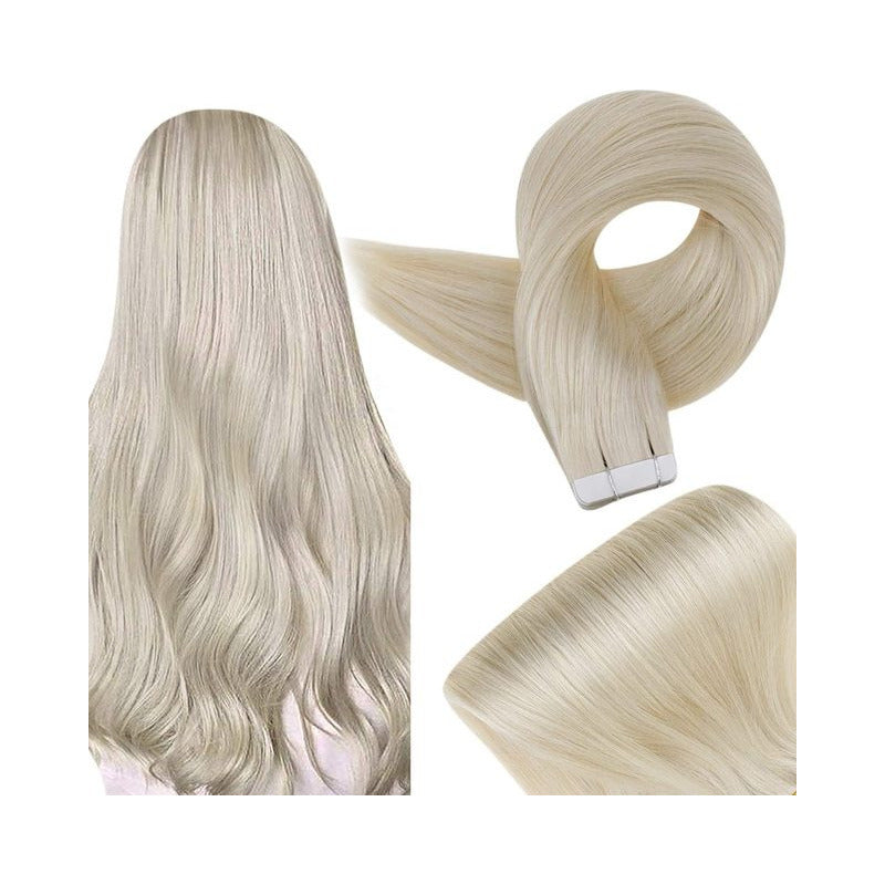 Cabello Natural 100% Humano 60cm Cintas Adhesivas, 10uds.