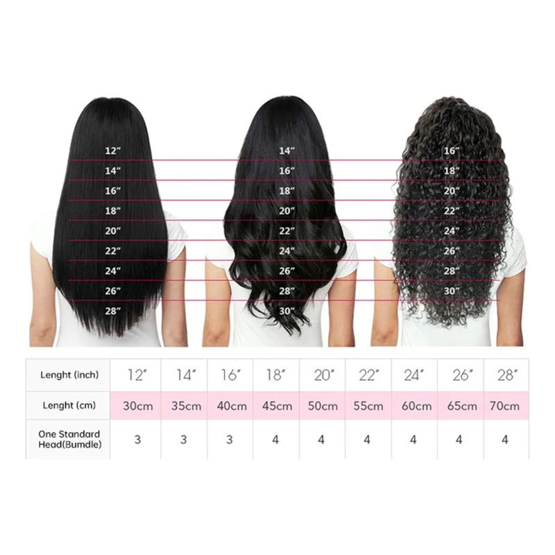 Cabello Natural Extensión 100% Humano 100 Gramos 66cm Lisa