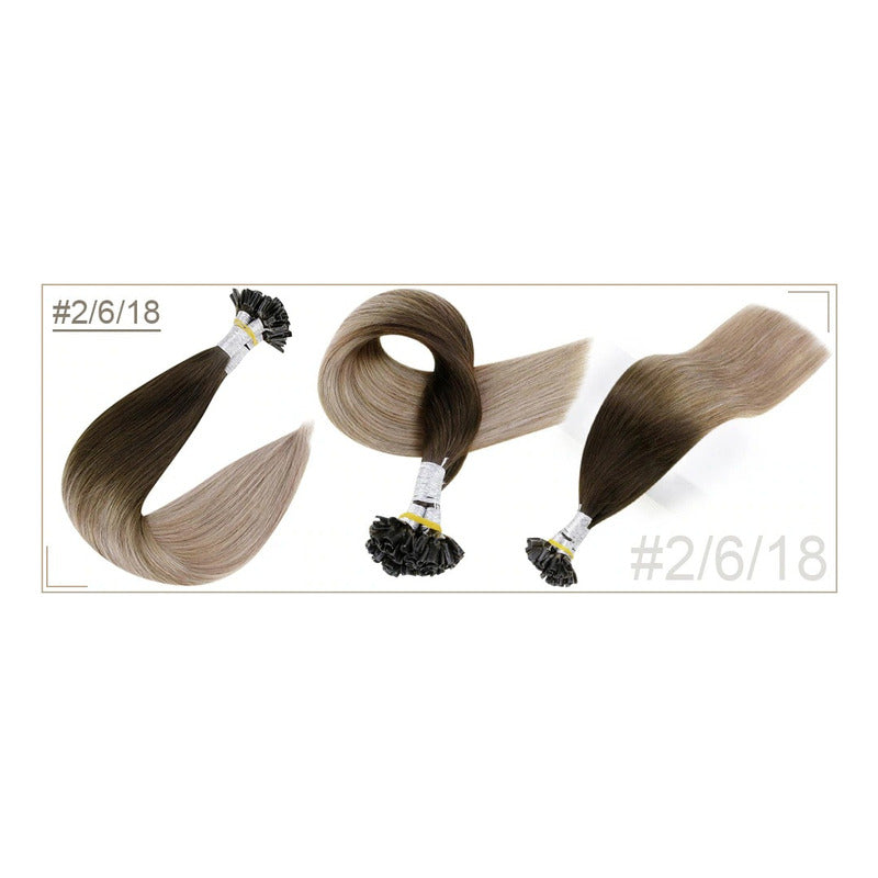 Fusión Cabello Natural 100% Humano, 25 U-tip De Queratina