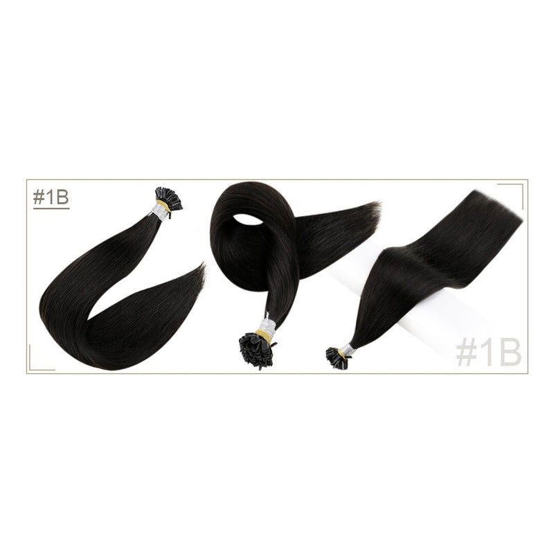 Fusión Cabello Natural 100% Humano, 25 U-tip De Queratina