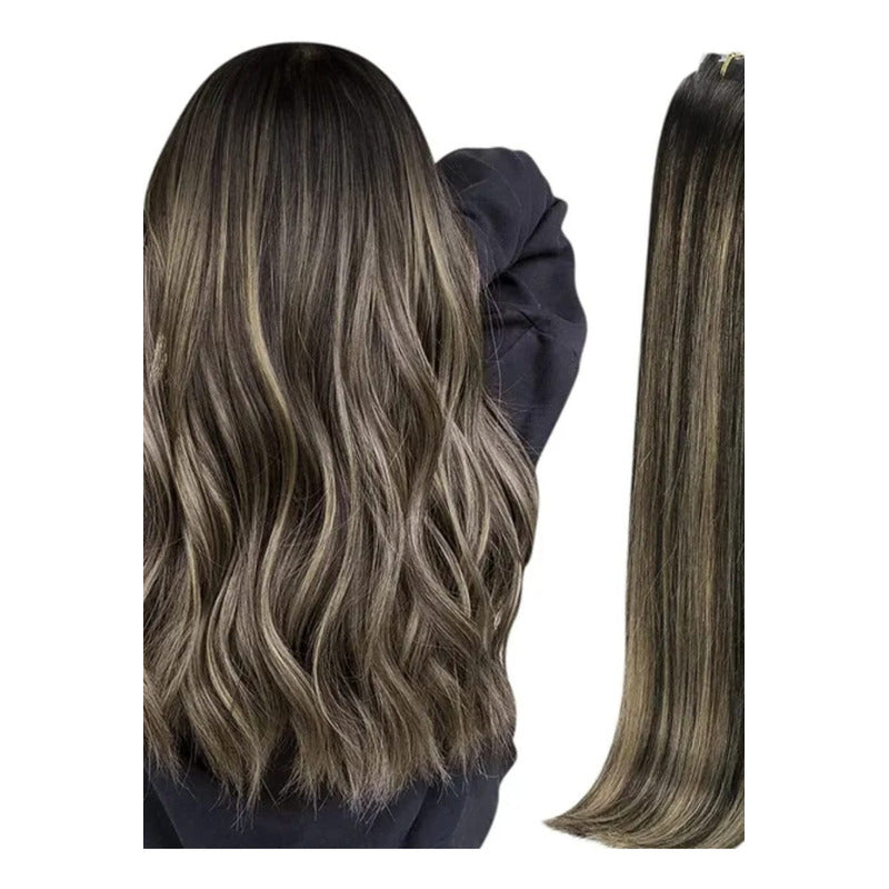 Lace Clip, Cortinas De 51cm, Cabello Natural 100% Humano