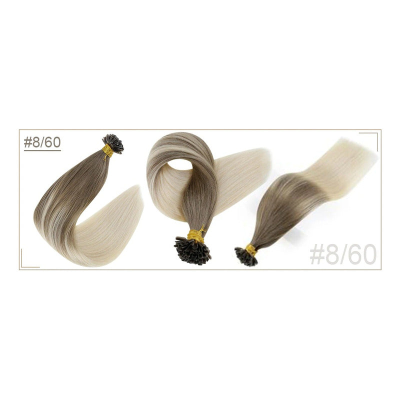 Fusión Cabello Natural 100% Humano, 25 U-tip De Queratina